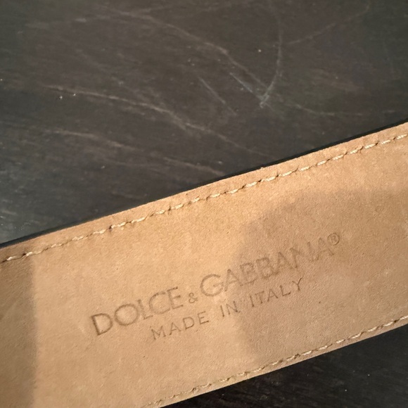 Dolce & Gabbana DG logo black leather belt sz 90 - Picture 6 of 13